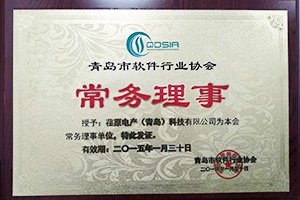 公司獲任青島市軟件行業(yè)協(xié)會(huì )常務(wù)理事單位